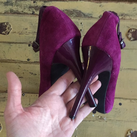 🎉❤️HOST PICK🎉 BCBGENERATION BRAND 💯 LEATHER SUEDE HIGH HEELS OPEN TOE PUMPS - Picture 7 of 10